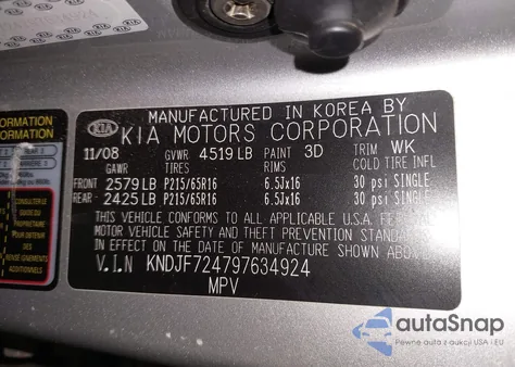 2009 Kia Sportage Lx from USA, damaged, VIN KNDJF724797634924